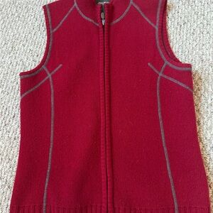Eddie Bauer Red Vest with Gray Accents